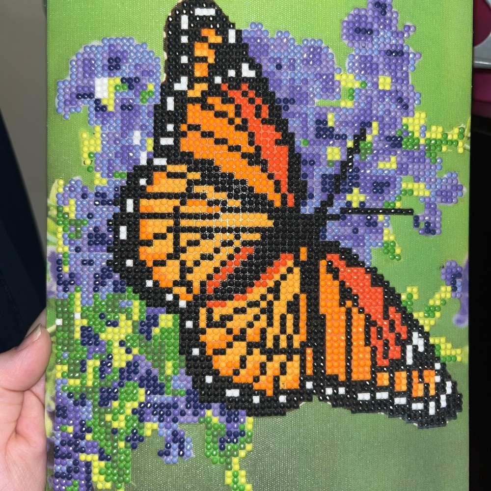 Vibrant Butterfly Diamond Art Kit - Orange and Black